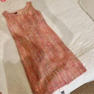 Chanel-Style Elegant Pink Tweed Dress 4P